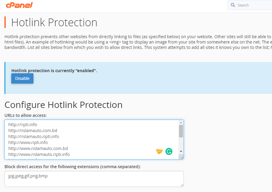 Hotlink protection